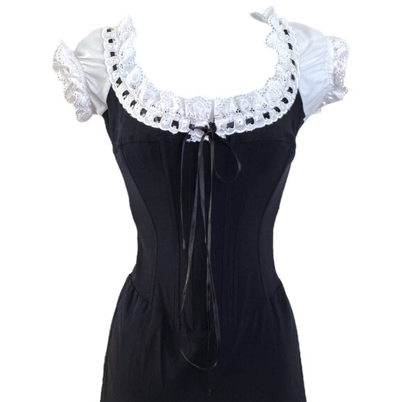 Mara Margo Paris Corset Mini Milkmaid Dress Small-S Black White -EU38-Small/S - Picture 8 of 16